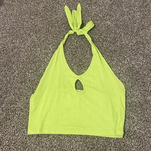 lime green halter neck tank top